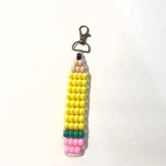 Handmade Pony Bead Pencil Keychain Bag Charm - Picture 2 of 4